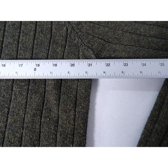 Oscar De La Renta Mens Sweter PullOver Knit Olive Green Knit Dad Core Mock Neck - Picture 5 of 9